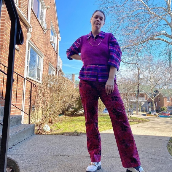 COPY - 60s? VTG Silk Plaid Shacket - Picture 6 of 12